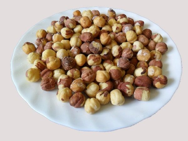  Peeled nuts on a platter, ready to eat